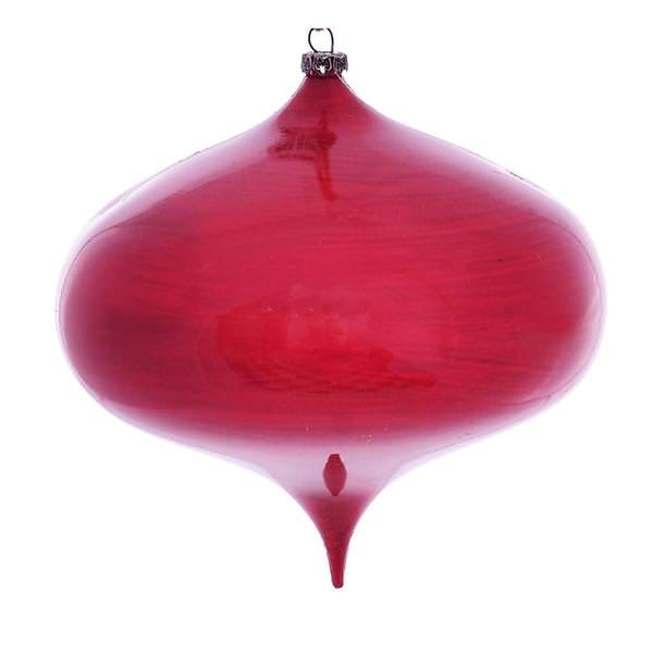 6" Red Wood Grain Onion Ornament (2 pack)