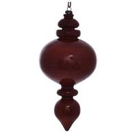 Vickerman 9" Copper Wood Grain Round Finial Ornament (3 pack)