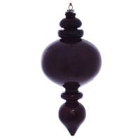 Vickerman 9" Burgundy Wood Grain Round Finial Ornament (3 pack)
