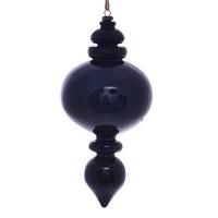 Vickerman 9" Midnight Blue Wood Grain Round Finial Ornament (3 pack)