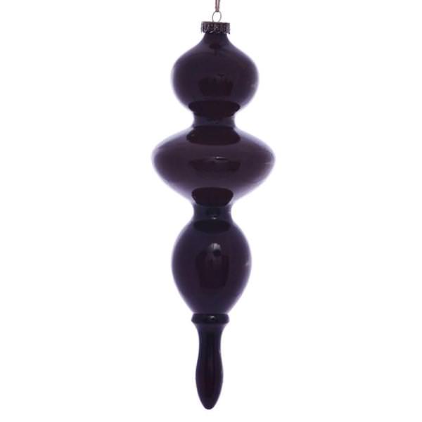 14" Burgundy Wood Grain Finial Ornament (3 pack)