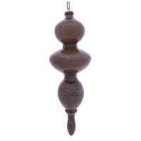 Vickerman 14" Pewter Wood Grain Finial Ornament (3 pack)