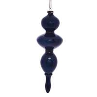 Vickerman 14" Midnight Blue Wood Grain Finial Ornament (3 pack)