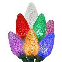 View 25 Light 16' Green Wire Multi-Color LED C9 String with 8" Spacing