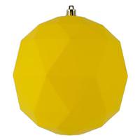 View 8" Yellow Matte Geometric Ball Ornament