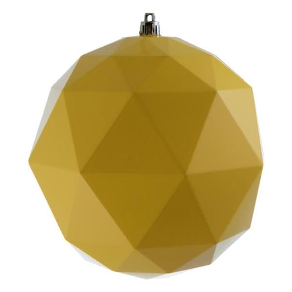 4.75" Yellow Shiny Geometric Ball Ornament (4 pack)