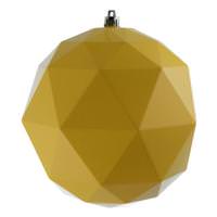 View 4.75" Yellow Shiny Geometric Ball Ornament (4 pack)