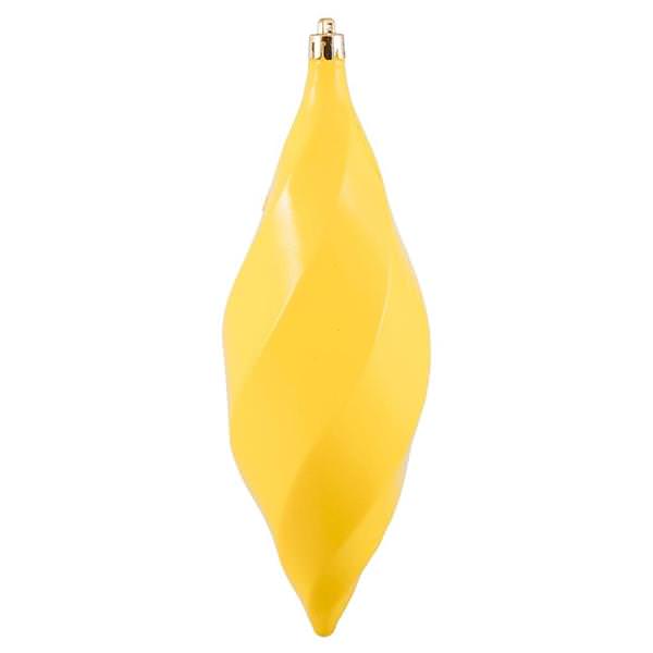 8" Yellow Shiny Finial Style Christmas Ornament (6 Pack)