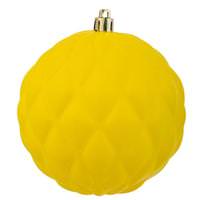 Vickerman 4" Yellow Matte Round Pine Cone Christmas Ornament (6 Pack)