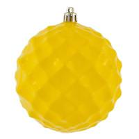 Vickerman 4" Yellow Shiny Diamond Bauble Ornament (6 pack)