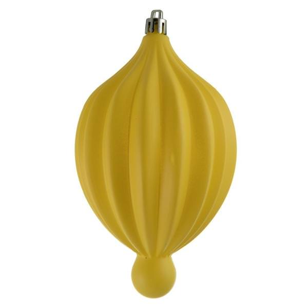 6.3" Yellow Matte Lantern Ornament (4 pack)