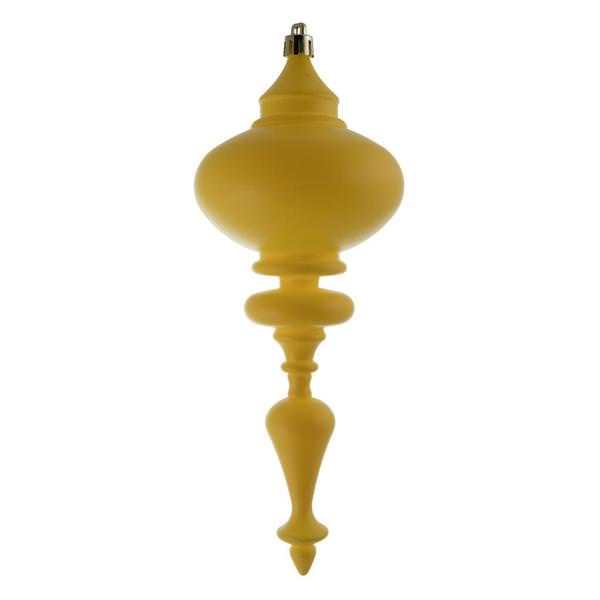 8.7" Yellow Matte Finial Ornament (3 pack)