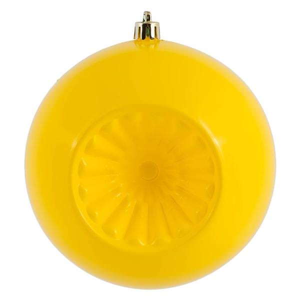 4.75" Yellow Shiny Star Brite Ball Ornament (4 pack)