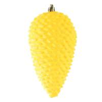 Vickerman 7" Yellow Matte Glitter Pine Cone Ornament (4 pack)
