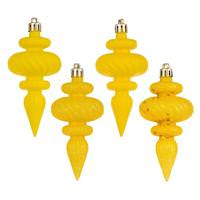 View 4" Yellow 4 Assorted Finish Finial Ornament (8 pack)