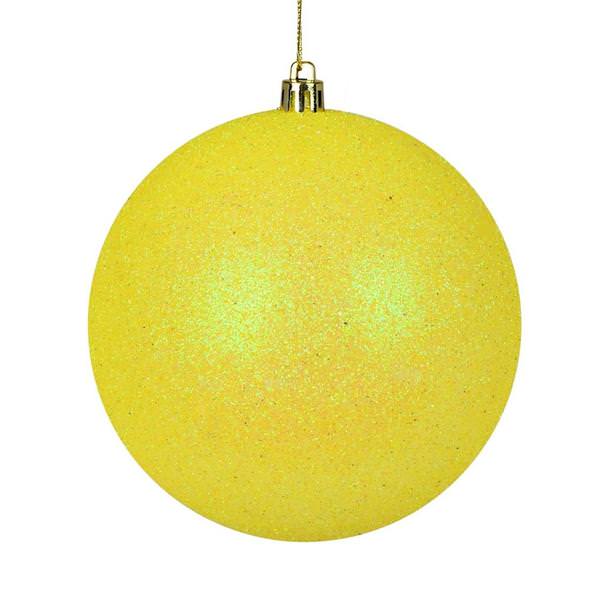 2.4" Yellow Glitter Ball Ornament (24 pack)