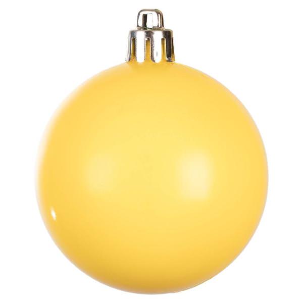 3" Yellow Shiny Ball Ornament (12 pack)
