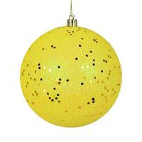 Vickerman 4" Yellow Sequin Ball Ornament (6 pack)