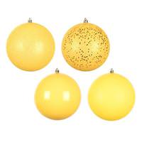 View 2.75" Yellow 4 Assorted Finish Ball Ornament (20 pack)
