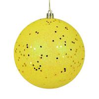 Vickerman 12" Yellow Sequin Ball UV Drilled Cap Ornament