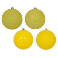 Vickerman 1.6" Yellow 4 Finish Ball Christmas Ornament (96 Pack)
