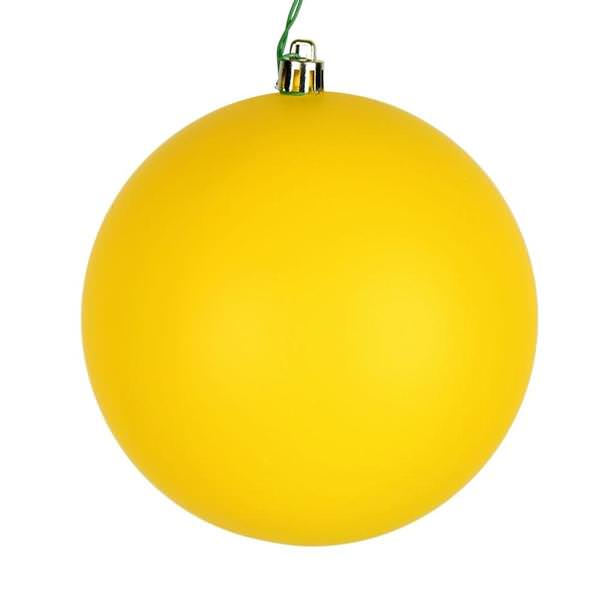 3" Yellow Matte Ball Christmas Ornament (32 Pack)