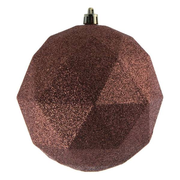 4.75" Coral Glitter Geometric Ball Ornament (4 pack)