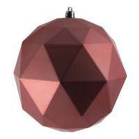 View 6" Coral Matte Geometric Ball Ornament (4 pack)