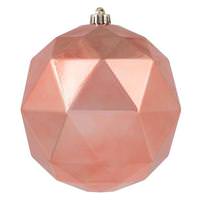 Vickerman 8" Coral Shiny Geometric Ball Ornament