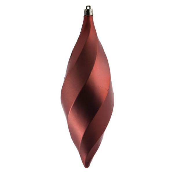 8" Coral Matte Swirl Finial Ornament (6 pack)