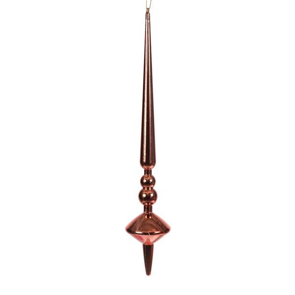 18" Coral Shiny Cupola Finial Ornament (2 pack)