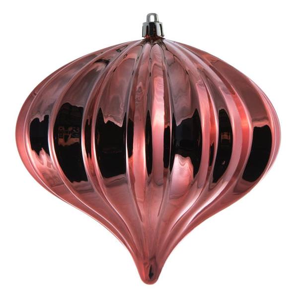 5.7" Coral Shiny Onion Ornament (3 pack)