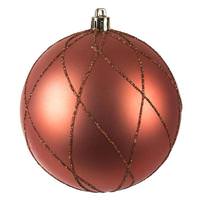 Vickerman 8" Coral Matte Glitter Swirl Ball Ornament