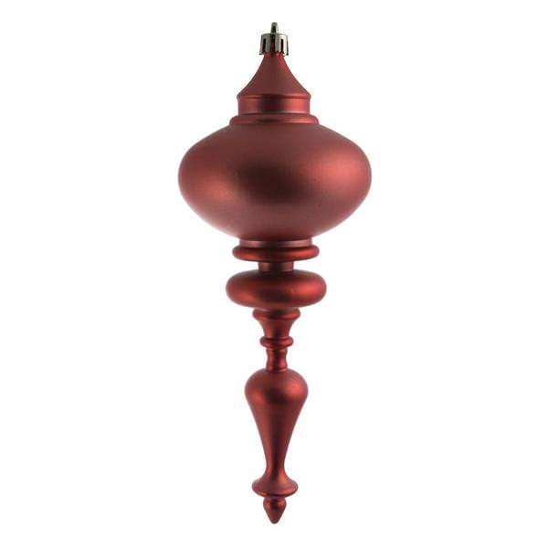 8.7" Coral Matte Finial Ornament (3 pack)