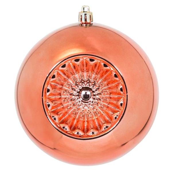 4.75" Coral Shiny Star Brite Ball Ornament (4 pack)