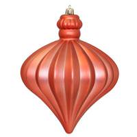 View 6" Coral Matte Onion Drop Ornament (4 pack)