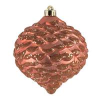 Vickerman 6" Coral Glitter Pine Cone Ornament (6 pack)