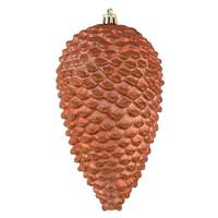 View 7" Coral Matte Glitter Pine Cone Ornament (4 pack)