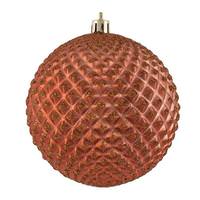Vickerman 4" Coral Durian Glitter Ball Ornament (6 pack)