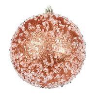 Vickerman 4" Coral Glitter Hail Ball Ornament (6 pack)