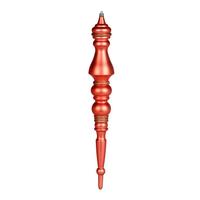 View 20" Coral Matte Finial Ornament