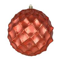 Vickerman 4" Coral Shiny Form Ball Ornament (6 pack)
