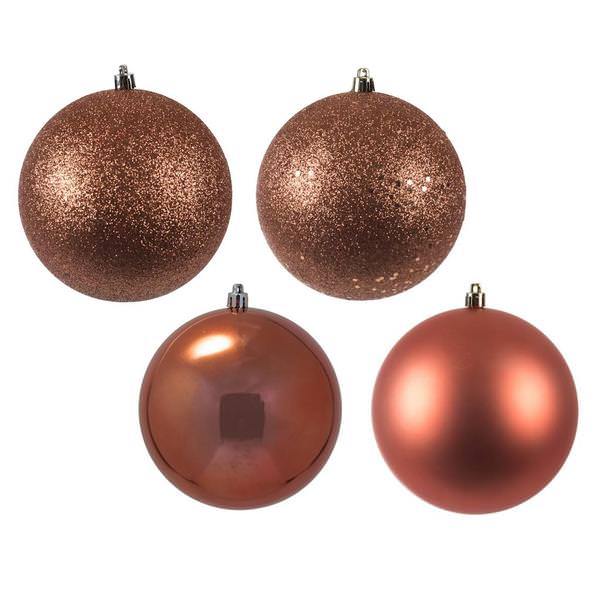 4.75" Coral 4 Assorted Finish Ball Ornaments (4 pack)