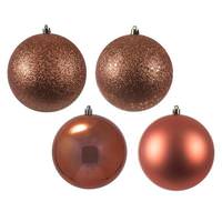Vickerman 4.75" Coral 4 Assorted Finish Ball Ornaments (4 pack)