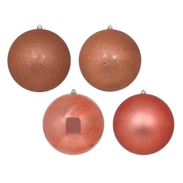 2.75" Coral 4 Assorted Finish Ball Ornaments (20 pack)