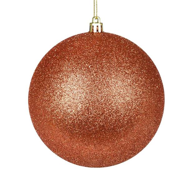 3" Coral Glitter Ball Ornament (12 pack)