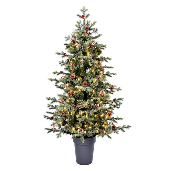 5' x 41" Artificial Potted Timberline 250 Clear Lights