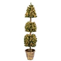 Vickerman 5' Artificial Tifton 3 Ball Topiary 300 Clear Lights