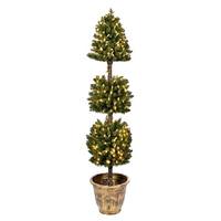 Vickerman 5' Artificial Tifton 3 Ball Topiary 300 Warm White Lights