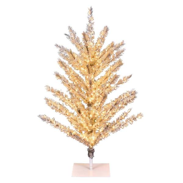 4' x 35" Vintage Aluminum Tree 500 Warm White Lights